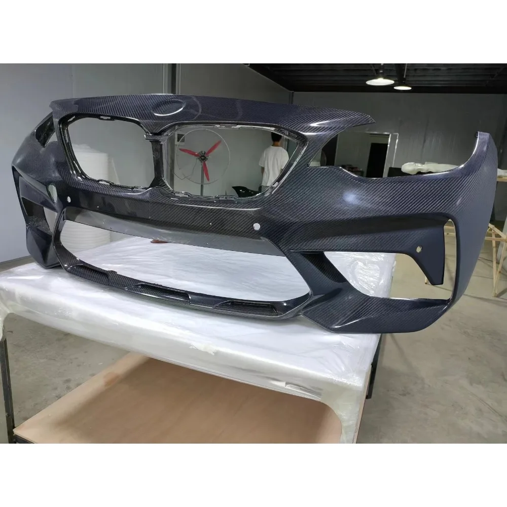 For BMW F87 M2 M2C Genuine Dry Carbon Fiber Front Bumper 2014- Trailer Cover Spoiler Diffuser Body Kits Trim Car Accessories