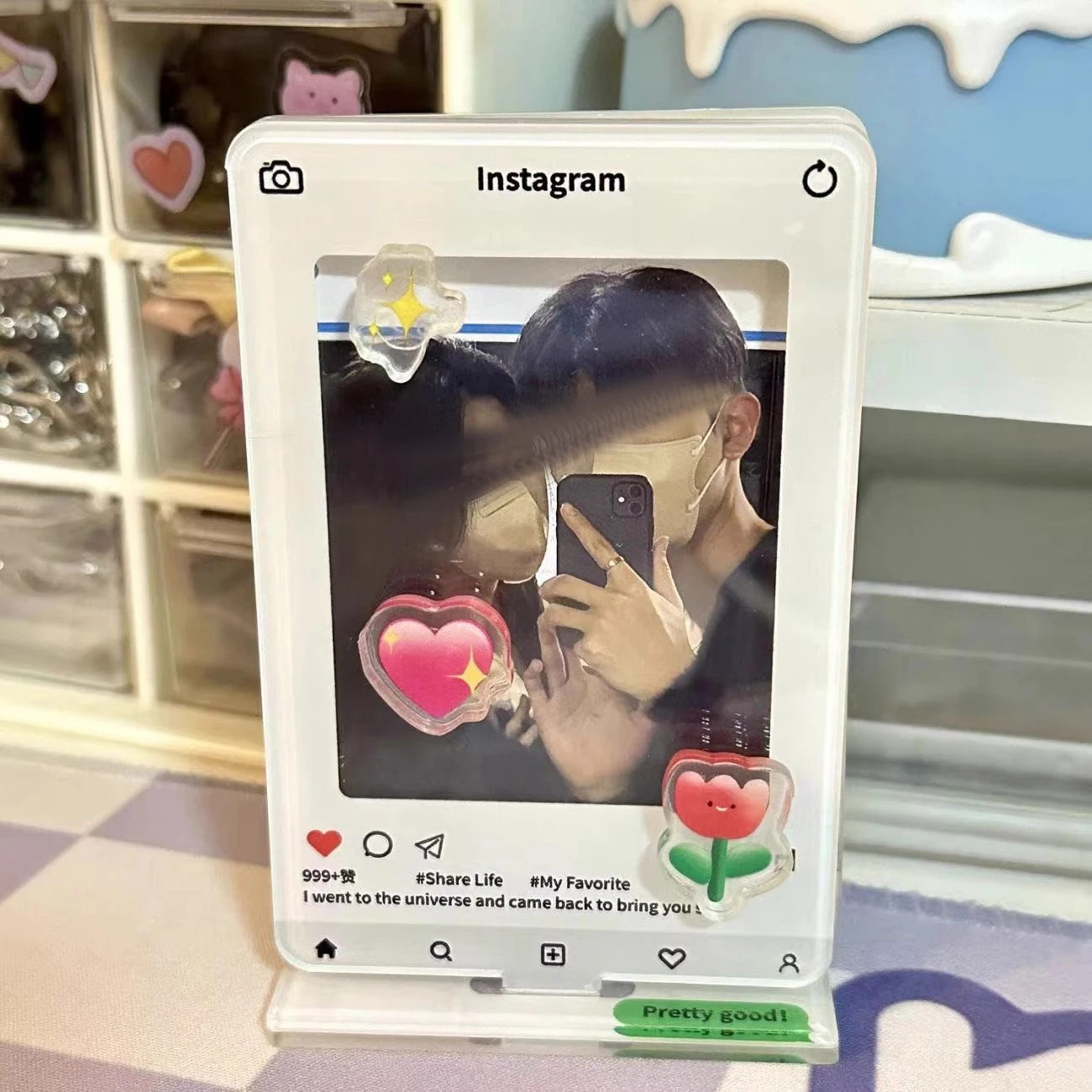3inch Acrylic Photo Frame Kpop Idol Cards Display Stand Photocard Frame Holder Card Displaying Accessory Desktop Ornament 액자 photo card holder card display stand