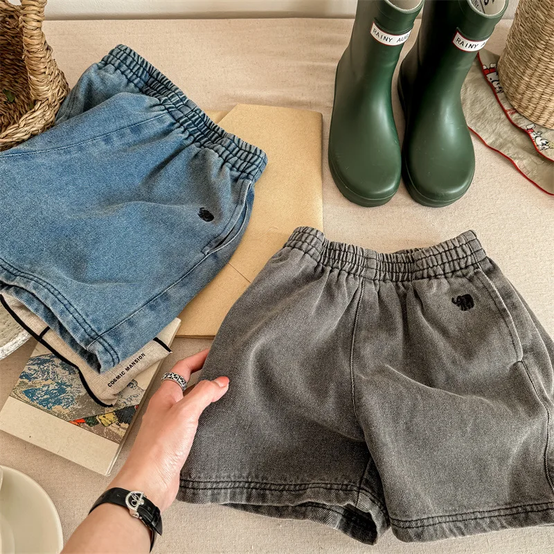 Summer New Children Denim Shorts Solid Boys Girls Loose Casual Short Jeans Kids Fashion Versatile Shorts Toddler Clothes kids shorts