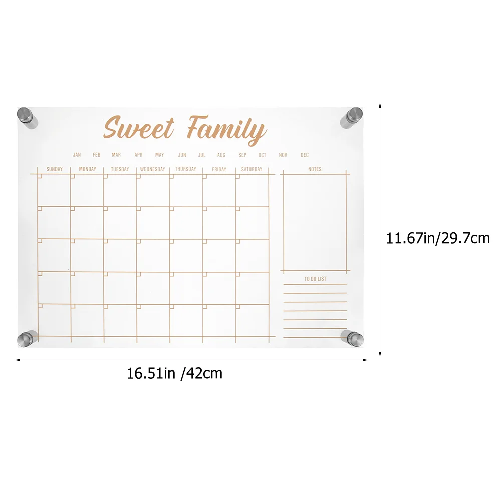 Weekly Planner Board Creative Note Transparent Memo Pad Message for Office Handwritten The Decor Acrylic Display Decorative