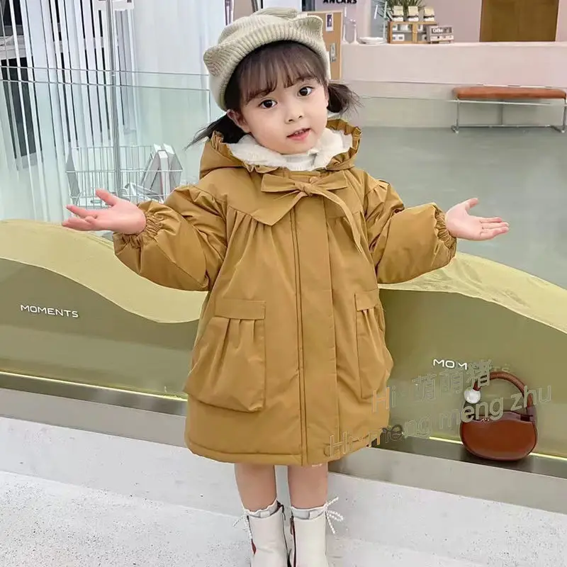 

Babys Girls Pie To Overcome Winter Warm Cotton Jacket Coats 2023 New Korean Fashion Childrens Clothing Plus Thick Kids Coats -20