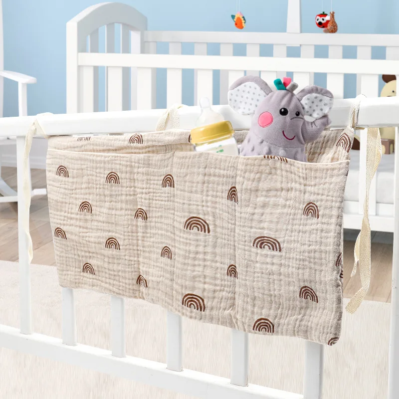 

Portable Baby Crib Storage Bag Nappy Organizer Multifunctional Newborn Bed Headboard Diaper Bag for Kids Baby Items Bedding