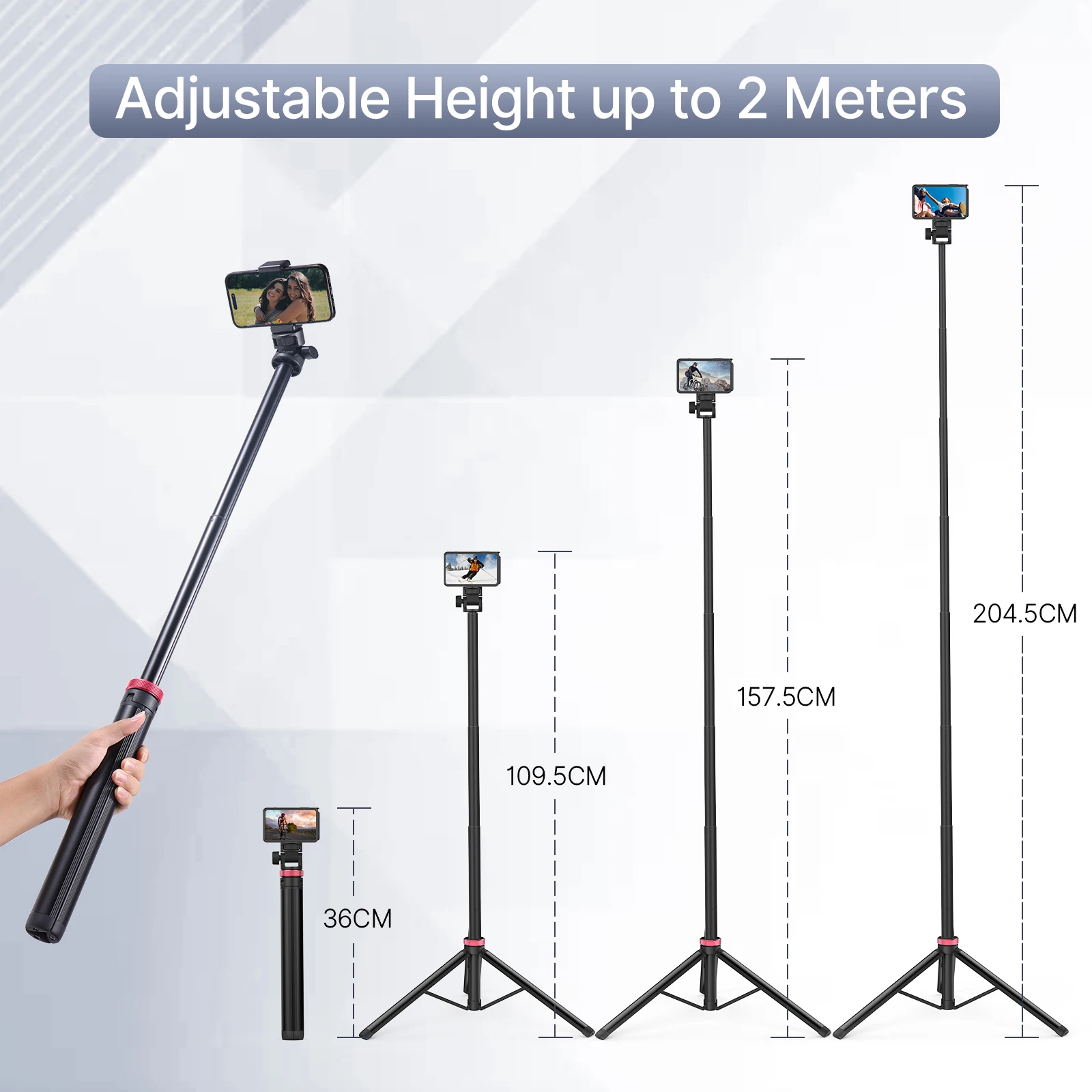 Ulanzi MT-79 2M Portable Universal Tripod Aluminum Alloy Lamp Holder Support LT028 Fill Light Lightweight Camera Action Camera