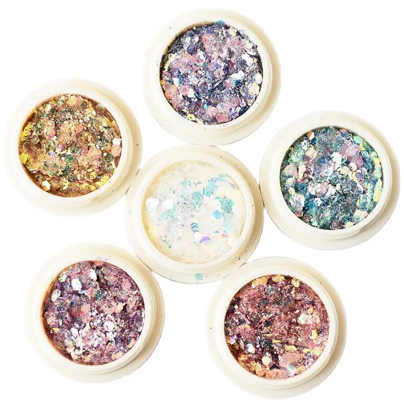 Nail Powder Nail Glitter Nail Decoration Nail Decorations Nail Flakes Nail Powder Set Multi-Box Holographic Nail Glitter Set Gold Bottle DIY Flake FOR Nail Art Dust Hexagon Glitter Powder Mermaid Sequins