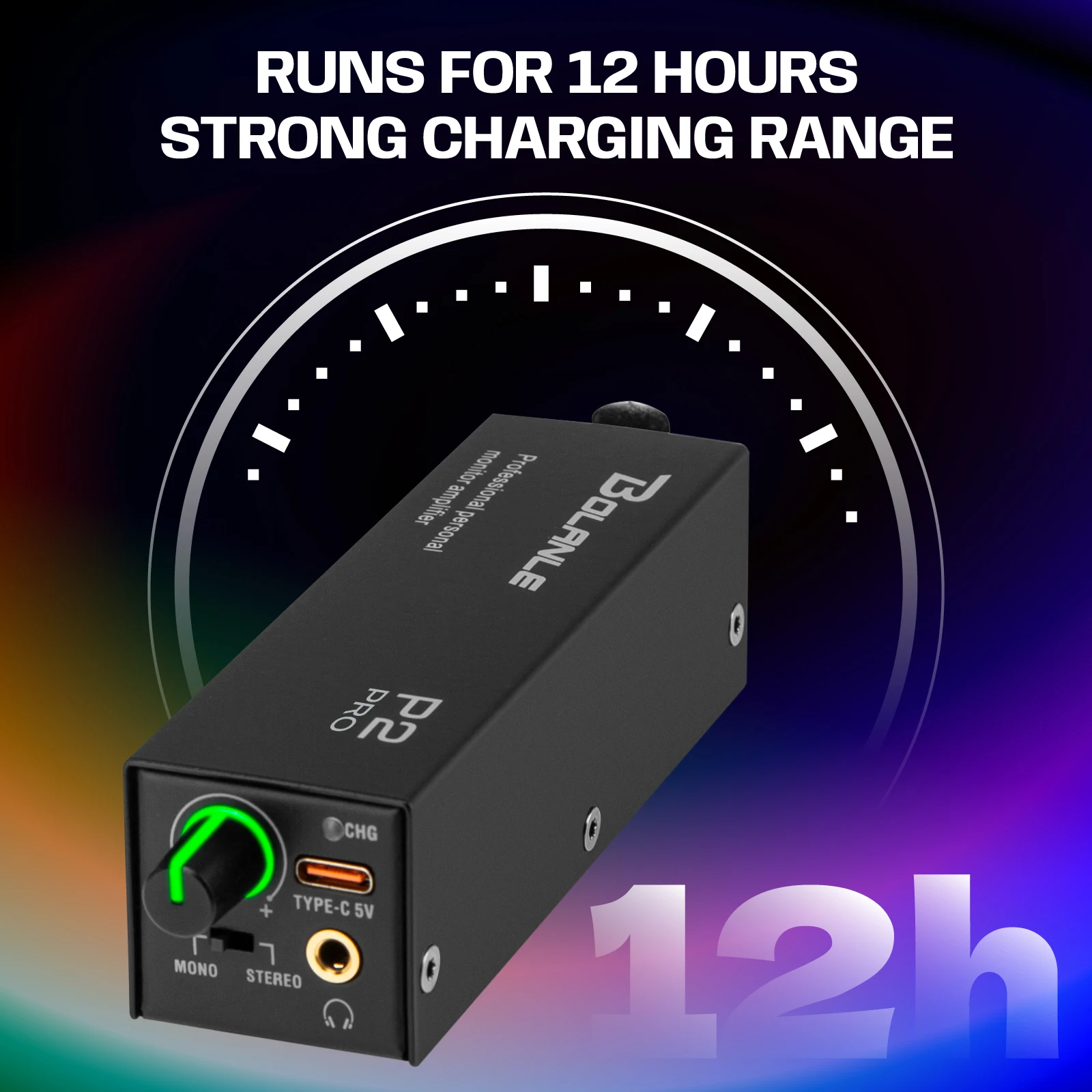 Bolanle P2 PRO IEM Rechargeable USB C Ultra-Compact Personal In-Ear Monitor Amplifier headset