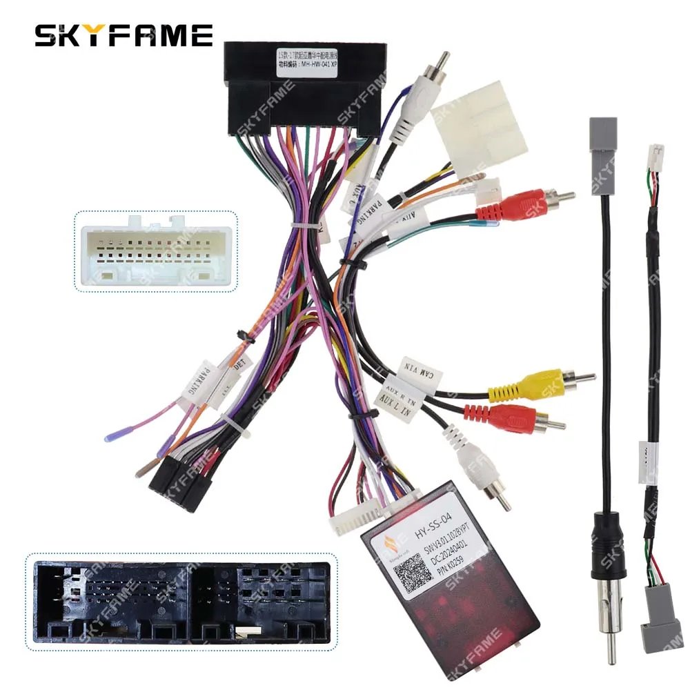 Car Android 16Pin Wiring Harness Cable Adapter car wire cable adapter for Kia Sedona Carnival Decoder HY-SS-04/RP1-HY-002