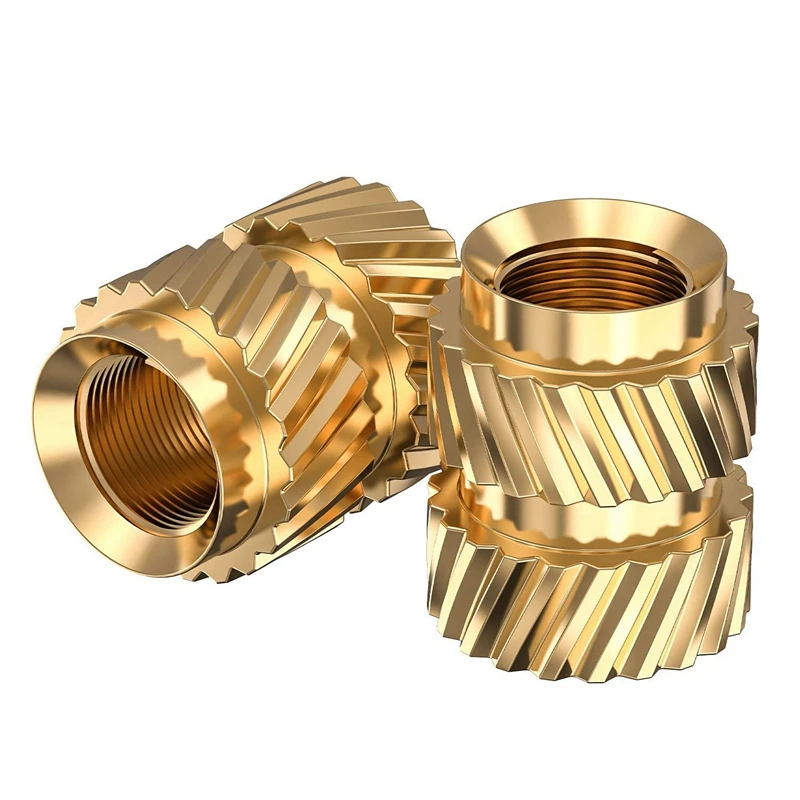 3D Printer Brass Insert 120Pcs M3X5.7-OD4.6 Thread Knurled Brass Threaded Heat Set Heat Resistant Insert Embedment Nut For 3D Printer