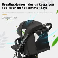 Poussette pour bébé ultra-légère bidirectionnelle, peut s'asseoir ou s'allonger, facile à plier avec un bouton, poussette parapluie pour nouveau-né à vue élevée 3