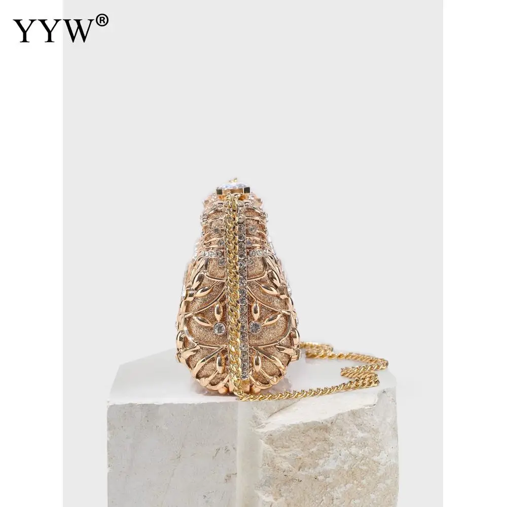 Luxury Crystal Evening Clutch Bag Diamond Women Clutch Evening Bag Wedding Golden Clutch Purse Chain Shoulder Bag Party Handbag