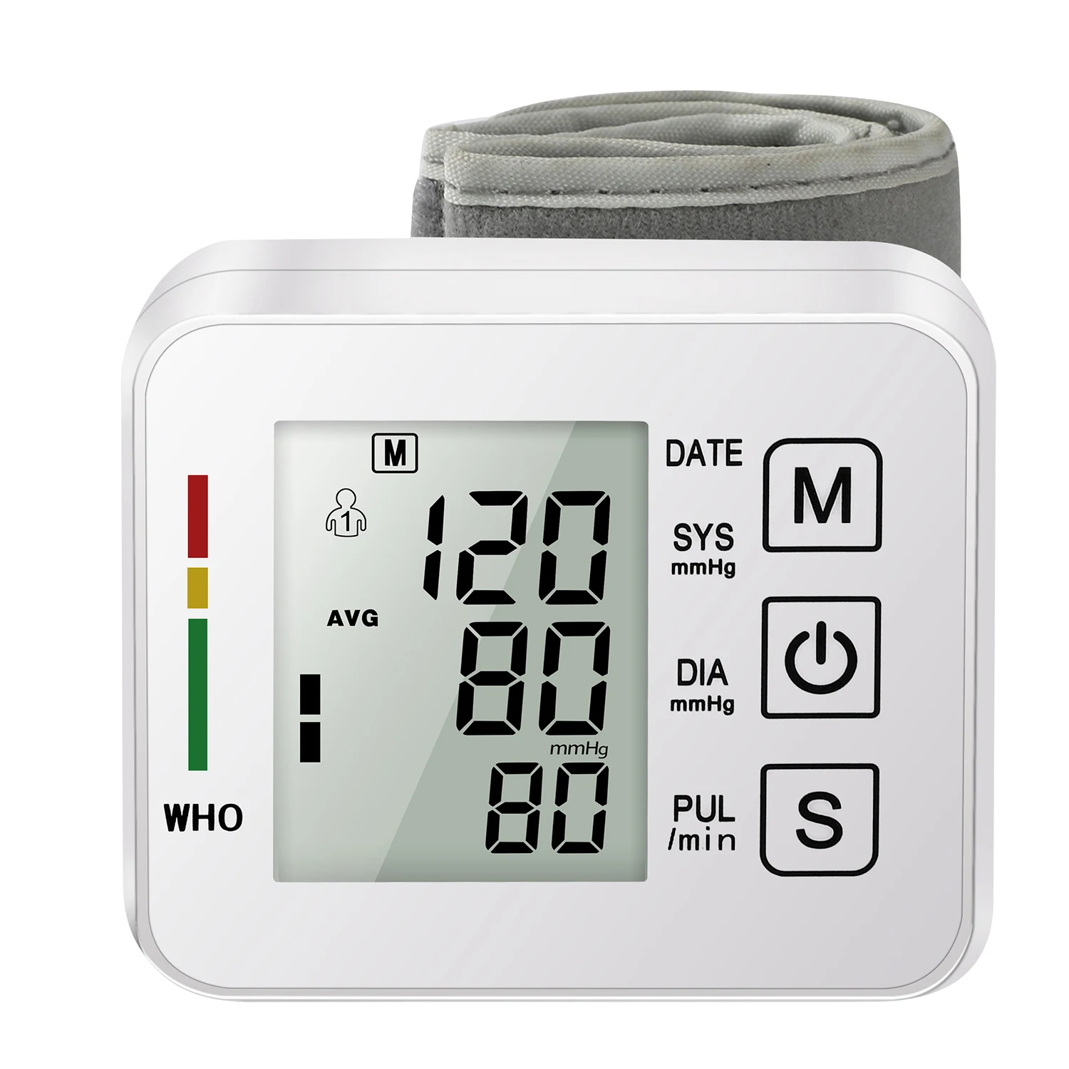 Medical Digital Wrist Blood Pressure Monitor Heart Rate Pulse Meter Measure Sphygmomanometer PR LCD Screen Portable Health Care