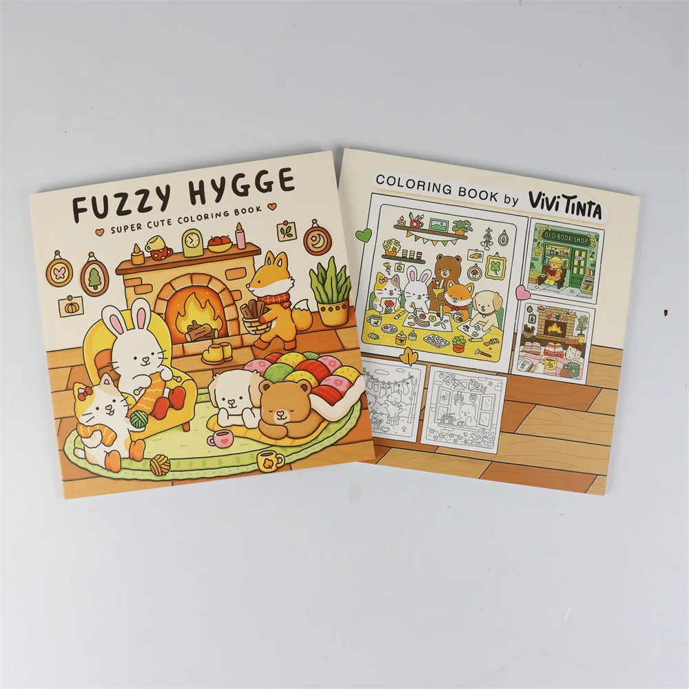 Fuzzy Hygge Christmas Delight Coloring Book - Whimsical Festive Winter Scenes with Adorable Animal Friends, Cozy Holiday Gift 2