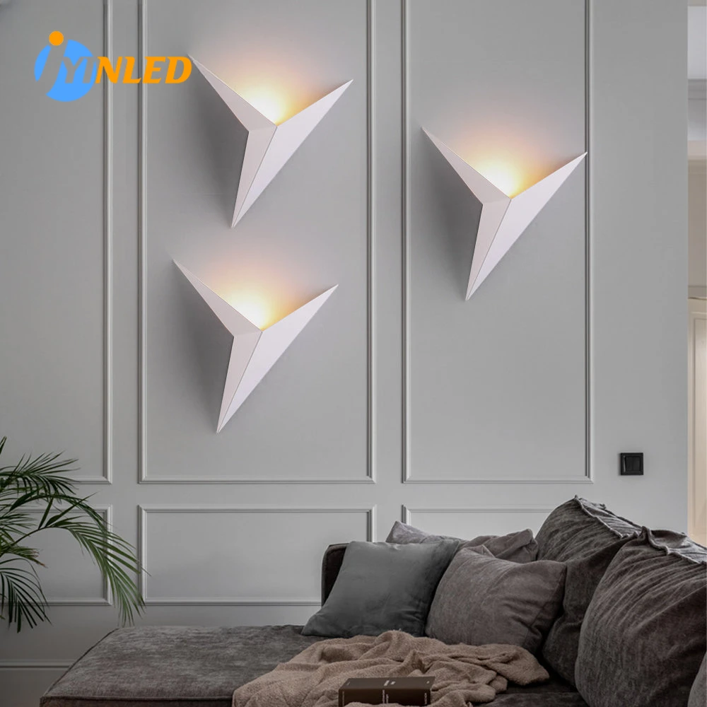 

3W AC85-265V Simple Lighting Modern Minimalist Triangle Shape LED Wall Lamps Nordic Style Indoor Wall Lamps Living Room Lights