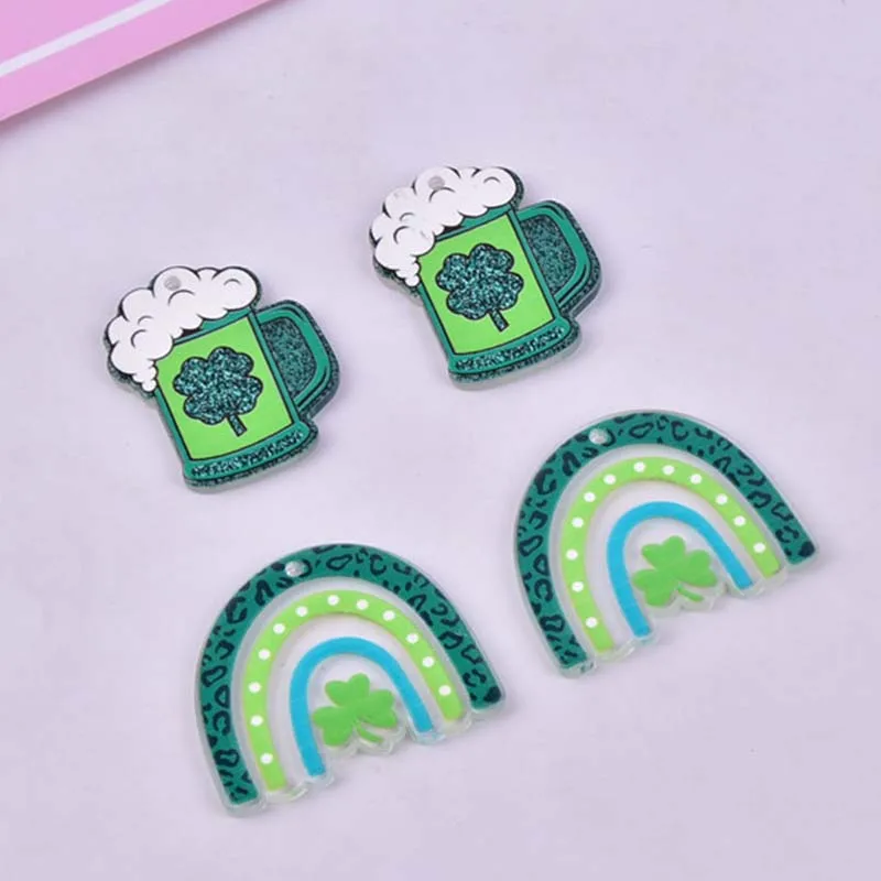 

10 шт., акриловые Подвески Y2k в виде ледяного клевера