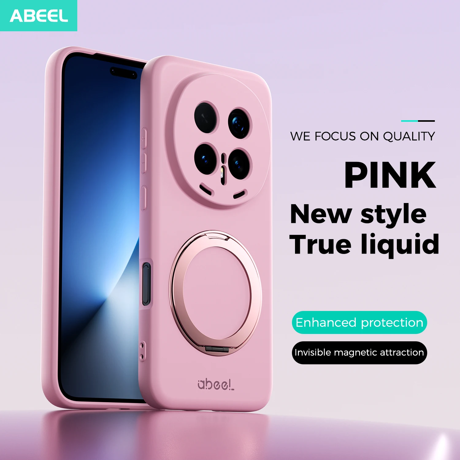 Liquid Silicone Armor Bumper Shockproof Case with Wireless Charging and Lens Protection