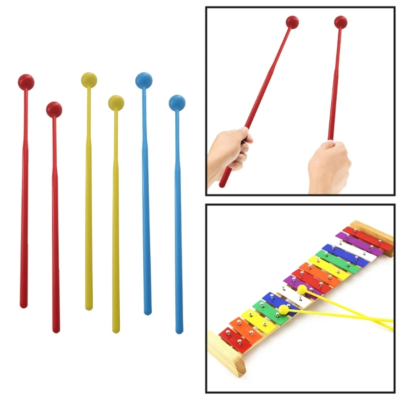 

1 Pair Marimba Mallets Plastic Ball Mallet Percussion Set with Smooth ABS Handle for Beginner Percussion Marimba Drop Shipping