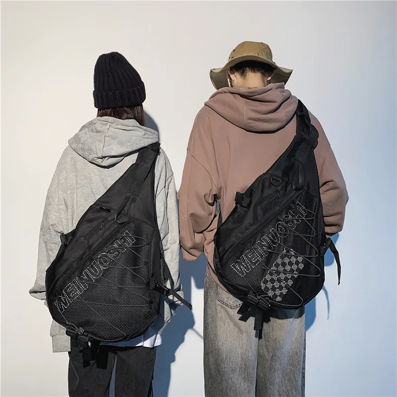 

Crossbody Bag Men's ins Fashion Brand Large Capacity Chest Bag Men's Japanese Casual Simple Shoulder Bag Women's Shoulder Bag