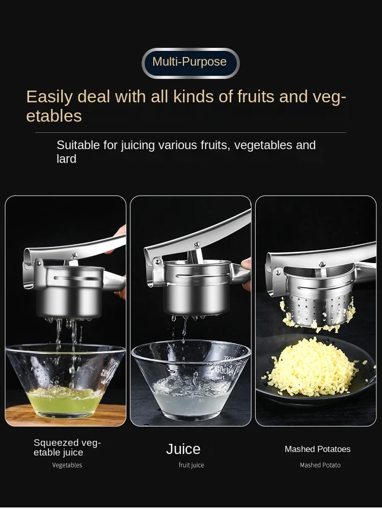 Manuell juicepress i rostfritt stål för frukt och grönsaker_voghion.com