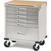Seville Classics UltraHD Heavy Duty Rolling Cabinet Workbench Table w/Solid Wood Top, Workstation for Garage 1