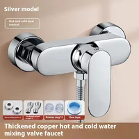 ทองแดงแข็ง Body Simple วาล์วผสมชุดฝักบัวอ่างอาบน้ําแรงดันสูงฝักบัว Outlet ก๊อกน้ําเหมาะสําหรับ Home & Hotel ห้องน้ํา 2