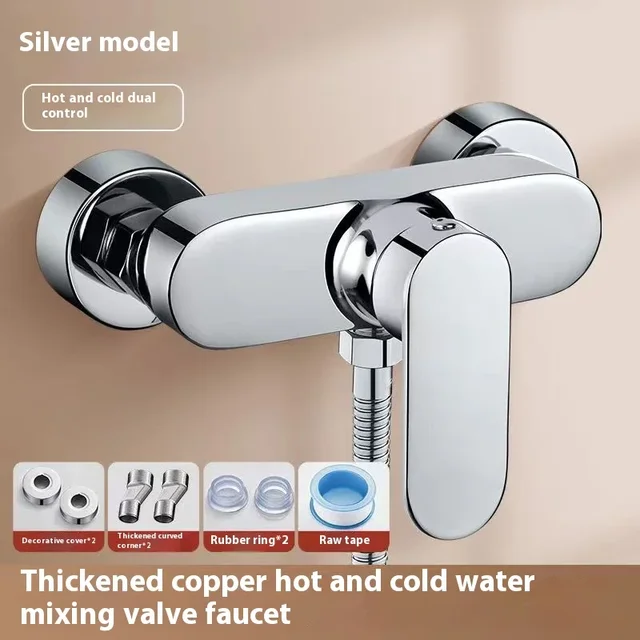 ทองแดงแข็ง Body Simple วาล์วผสมชุดฝักบัวอ่างอาบน้ําแรงดันสูงฝักบัว Outlet ก๊อกน้ําเหมาะสําหรับ Home & Hotel ห้องน้ํา 2