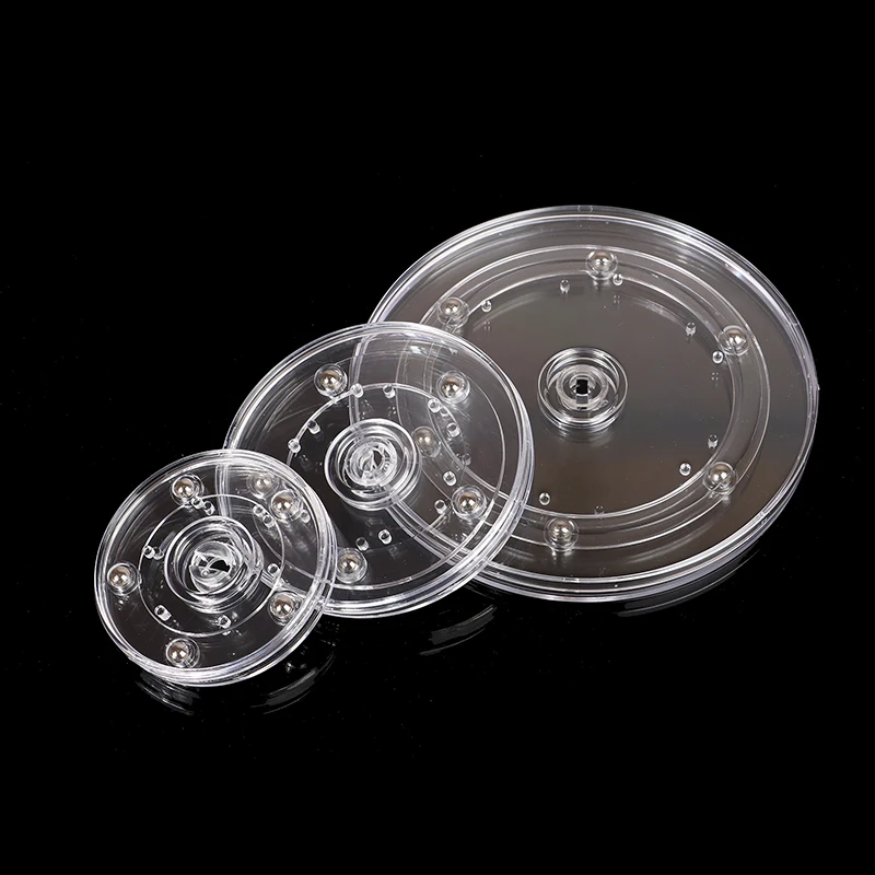 Acrylic 360 Rotating Turntable Plate Jewelry Display Stand Transparent Round Base Lazy Susan Jewelry Decor Swivel Plates Furniture Hardware