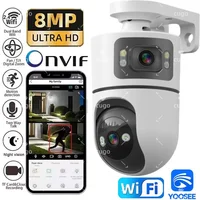 Caméra IP WiFi 8MP à double objectif avec support réglable, caméras de surveillance sans fil, Onvif, Zoom 10X, moniteur pour bébé YOOSEE 1