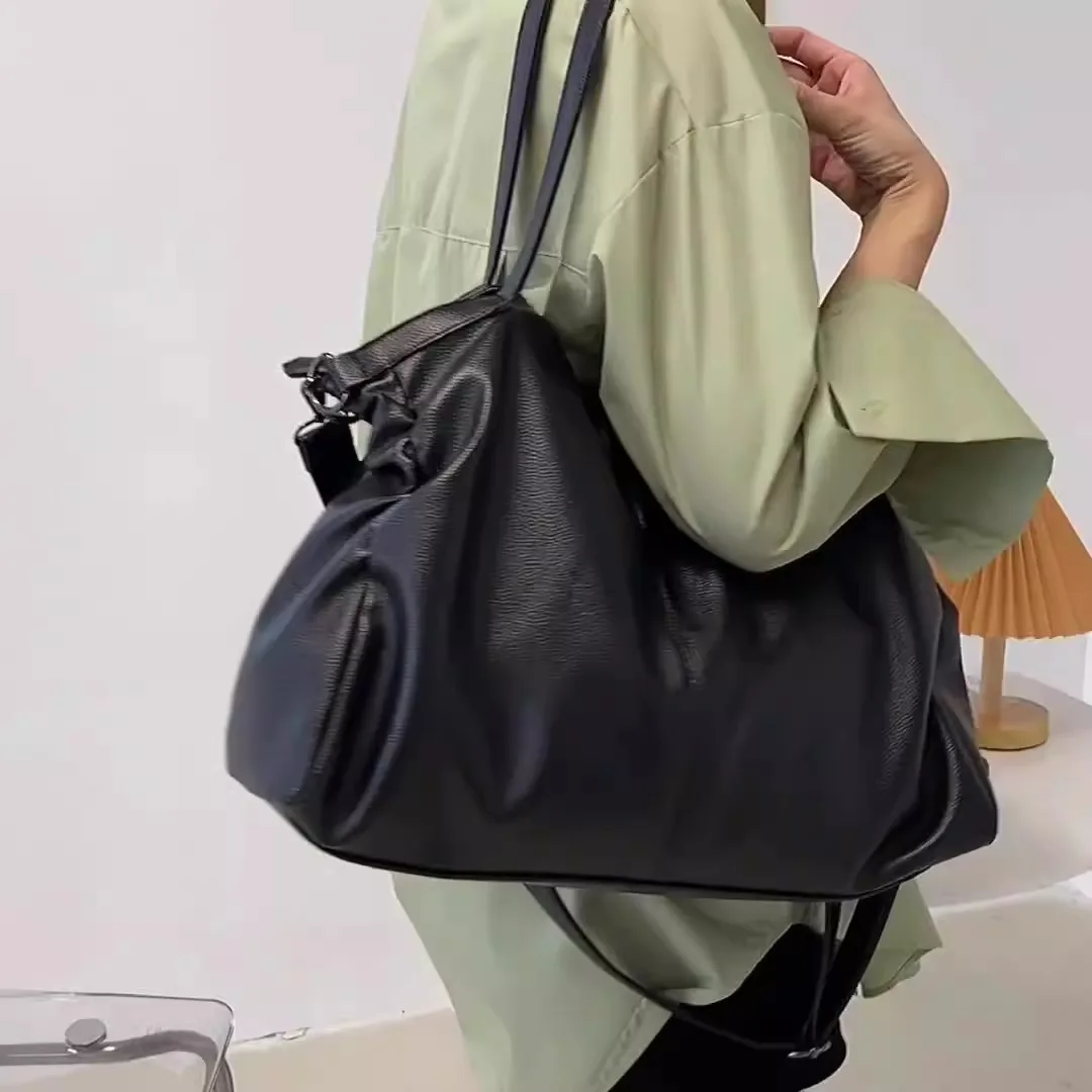 Grandi borse tote nere da donna Borsa shopper grande Hobo Borsa spaziosa Borsa a tracolla in morbida pelle di qualità Borsa a tracolla da viaggio da donna - immagine 5