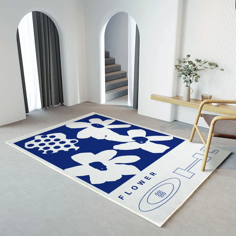 

Klein Blue Carpets for Living Room Wool Velvet Rugs for Bedroom Decor Light Luxury Large Area Carpet Modern Simple Lounge Rug