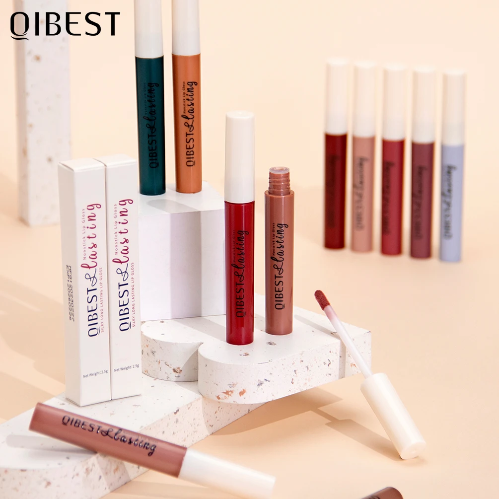 Nude Matte Lip Gloss 24 Colors Long-lasting Velvet Lipstick Waterproof Non-stick Cup Sexy Red Dark Lip Tint Makeup Cosmetic 6