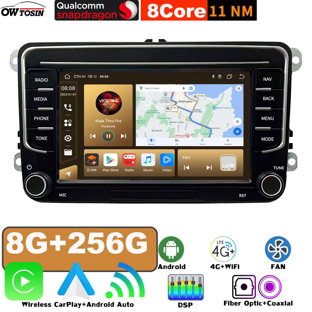 MQB Style 7862 8G+256G Android 13 Car GPS Radio Screen For VW Passat B6 B7 CC Polo Sagitar Santana Scirocco CarPlay Stereo car multimedia player car radio