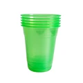 Green plastics cups