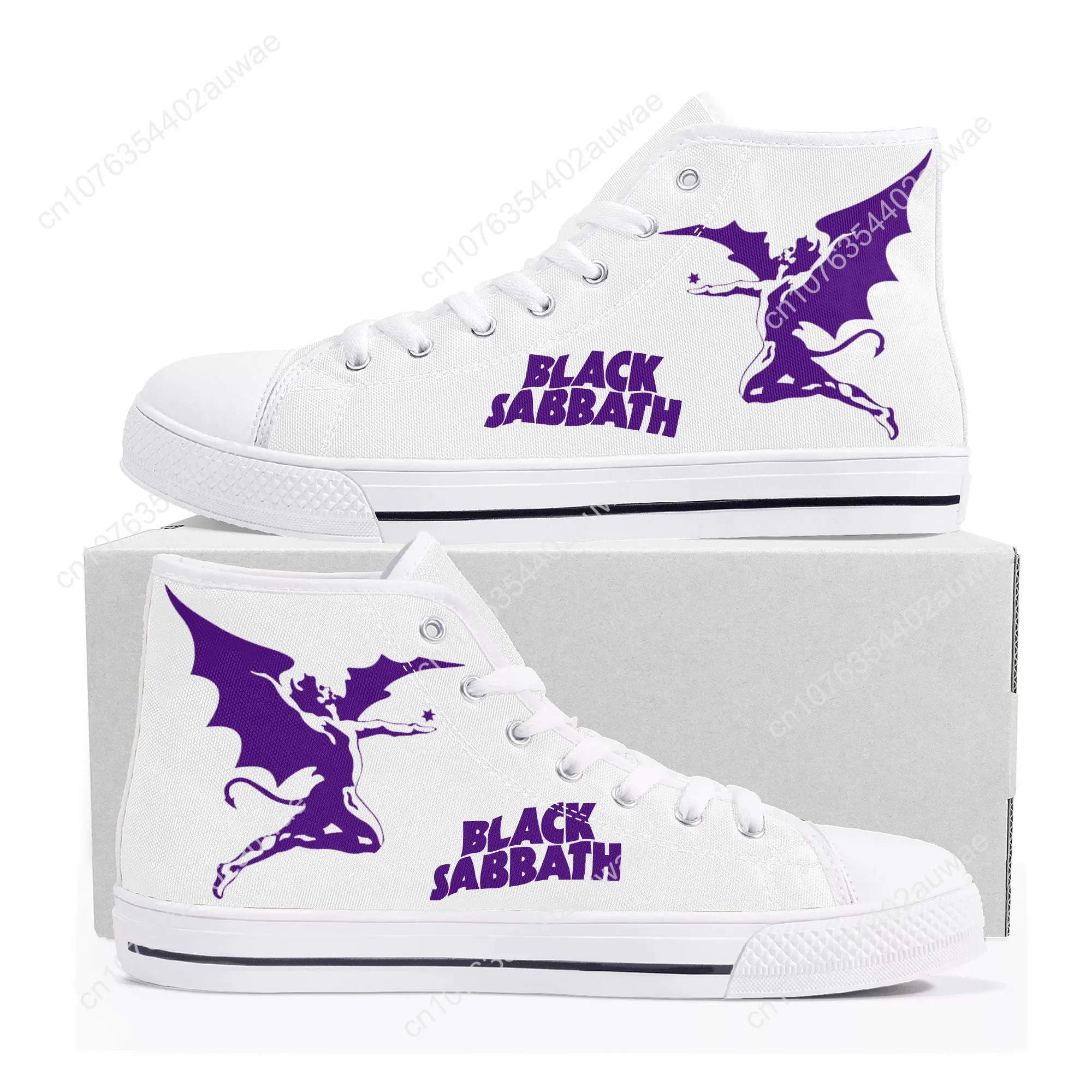 Black Heavy Metal Band Sabbath High Top High Quality Sneakers Men Women Teenager Canvas Sneaker Casual Couple Shoes Custom Shoes