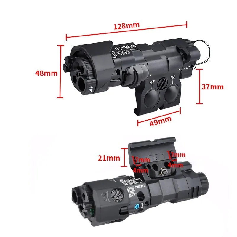 Airsoft MAWL-C1 Laser IR Night Upgraded Metal Red Green Blue Laser Flashlight Aiming Weapon Hunting White LED Scout Lamp