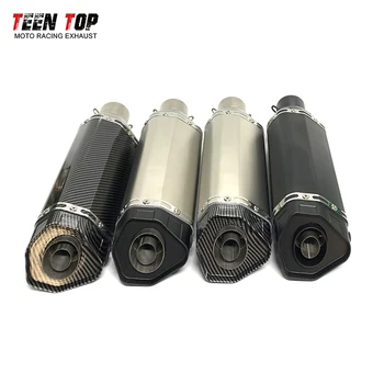 51mm Motorcycle Muffler Ak Exhaust Escape End Tail Silencer Pipe Pot DB Killer for CB400 Ninja250 MT09 Z800