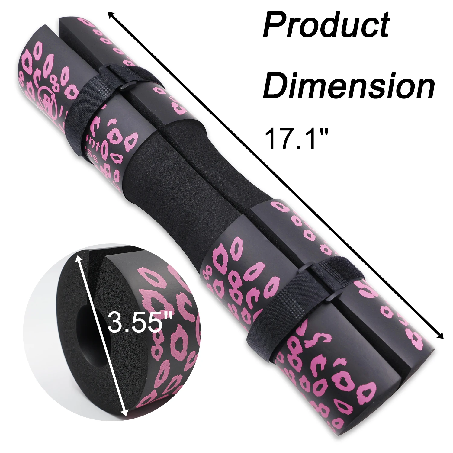 Barbell Pad with Cow Print for Hip Thrusts, Squats Lunges Neck & Shoulder Squat Bar Pad Cushion Support Foam for Extra Comfot 4