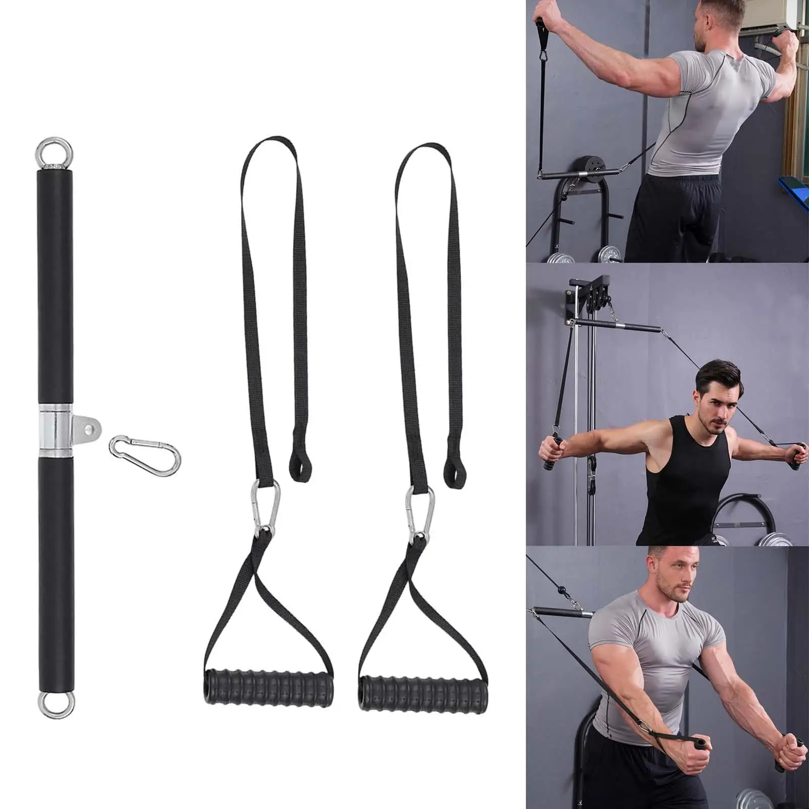 

Tricep Rope Straight Bar Exercise Pull Down Rowing Bar Grips for Strength Training