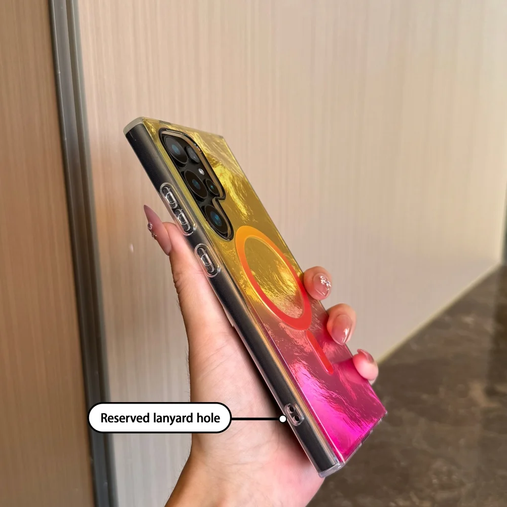 Gradient Colorful Glossy Glacier Texture Wireless Charging Cover