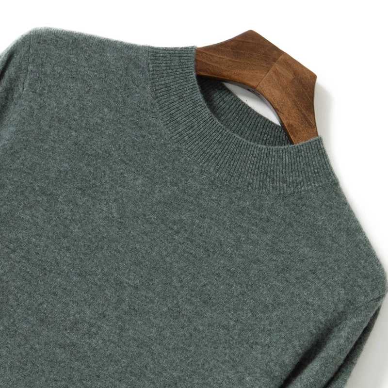 High-Grade New Spring Autumn 100% Cashmere Sweaters Winter Fashion Clothing Men's Sweaters Solid Color Slim Fit Men Pullover