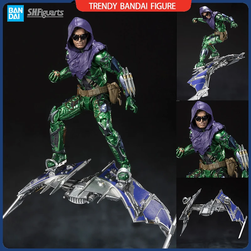 In Magazzino Bandai Original Green Goblin Normanno Osborn Spider-Man: No Way Home Goblin Glider Movie Model Action Figure Toys Hobby