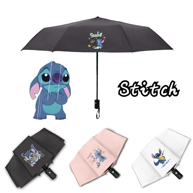 Disney Stitch-sombrilla de protección solar para niño y niña, sombrilla  plegable para exteriores, totalmente automática, a la moda, para regalo -  AliExpress