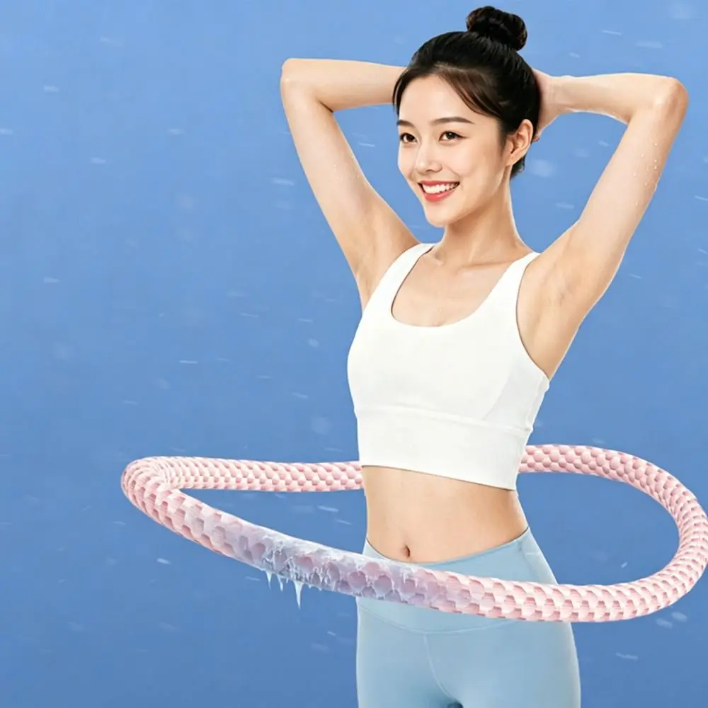 접이식 스프링 튜브 요가 서클 소프트 버닝 팻 스프링 피트니스 후프 바운스 아이스 센세이션 피트니스 허리 트레이너