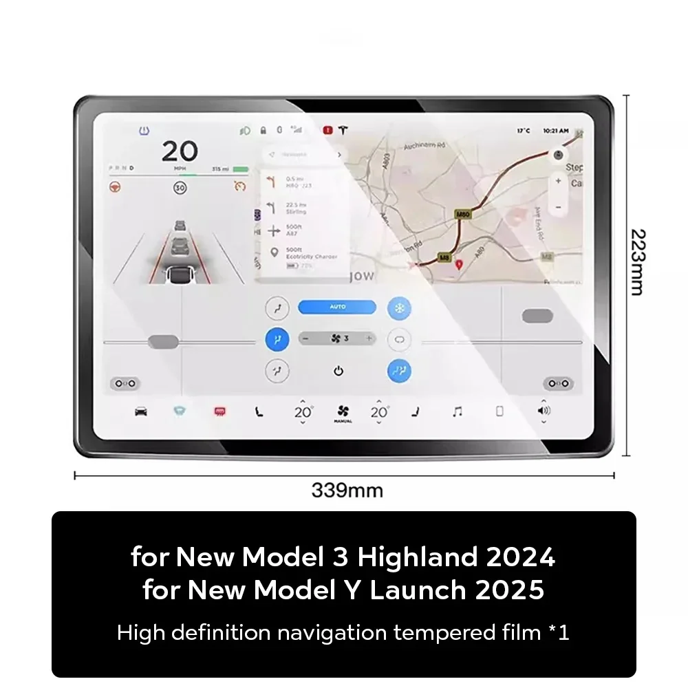 HD Gehärteter Glas-Displayschutz für Tesla Neues Modell Y Launch Juniper Zubehör 2025 2026 Zentraldisplay-Folie Blendschutz – Detail 2