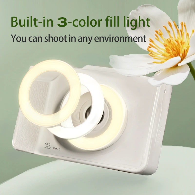 Digital Camera 4K Digital Camera 6400w HD Flip Screen Camera Digital Card Shooting Student Entry-level CCD