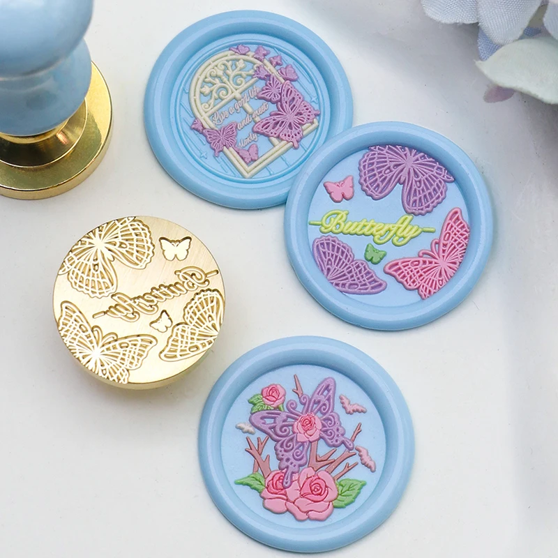 25mm Butterfly Series Wax Sealing Stamp head brass For Cards Envelopes Wedding Invitations Gift Packaging Scrapbooking