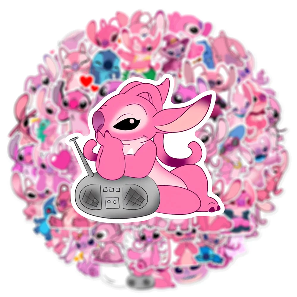 10/30/50PCS Disney Cute Cartoon Stitch Angel Stickers DIY Phone Guitar Laptop Luggage Skateboard Graffiti Decals Fun Kid Toys 3