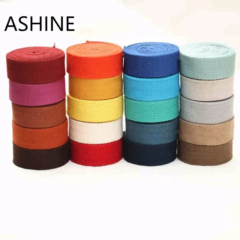 

2.5cm 50 yard Thick Canvas Cotton Webbing Bag Strap Shoulder Backpack Handle Belt Sewing Craft Webbing Tape