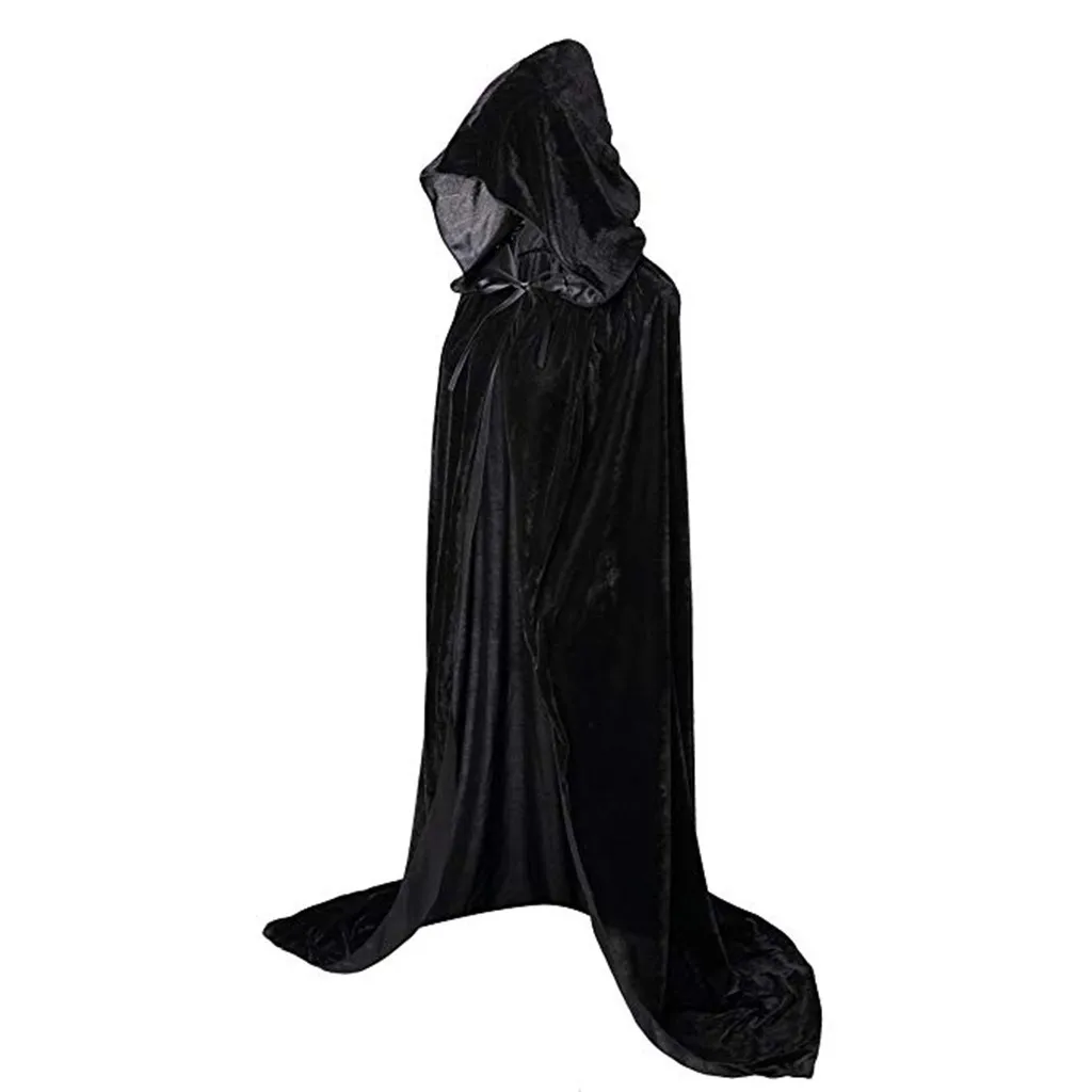 Halloween Cloaks Gothic Hooded Cloak Adult Elf Witch Long Purim Carnival Capes Robe Larp Women Men Vampires Grim Reaper Party — detail image 5