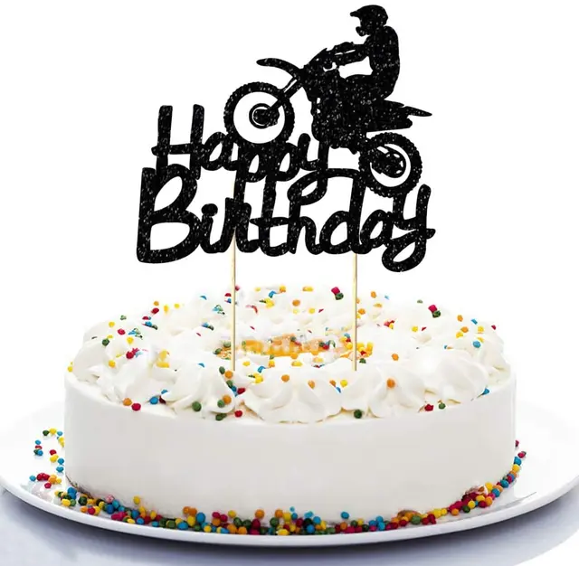 Decoração de bolo de aniversário, venda quente de cartão de decoração de  bolo, deus, papai masculino, marido, motocicleta, cross-country,  confeitaria, sobremesa - AliExpress