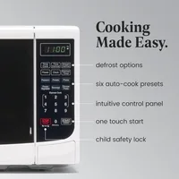 Countertop Microwave 700 Watt, Cubic Feet - With LED Lighting and Child Lock - Perfect for Apartments and Dorms - Easy to Clean 2
