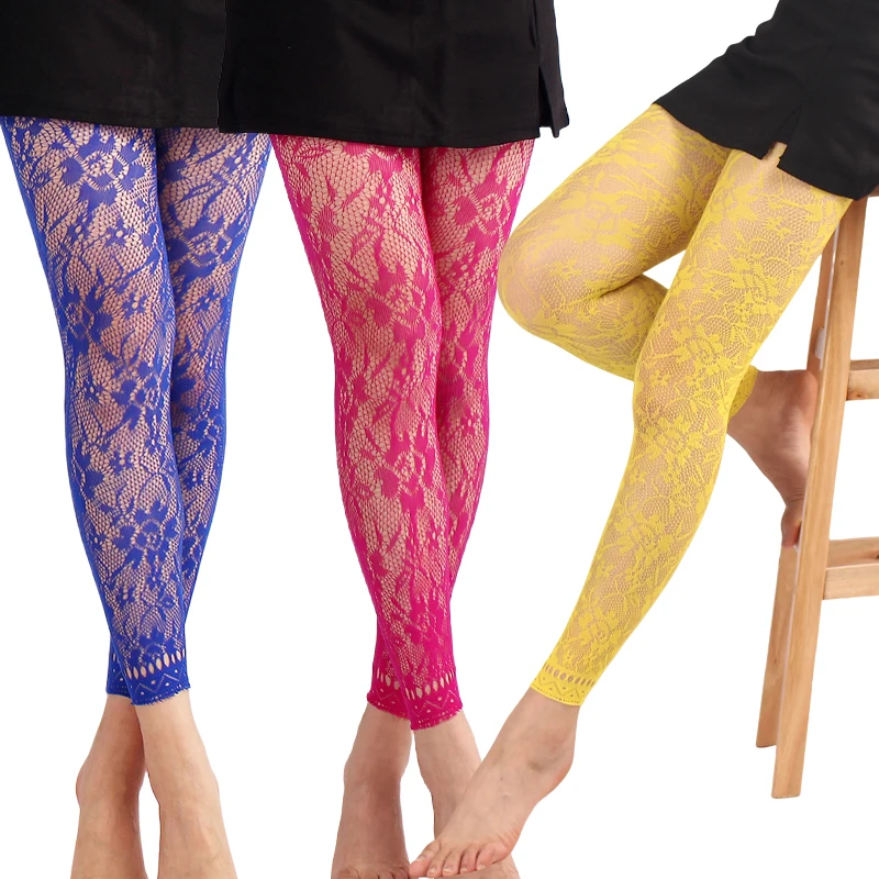 Farbige gemusterte Netzstrumpfhose für Damen mit hoher Taille, fußlose Strumpfhosen, Mädchen-Leggings, Strümpfe für 40–75 kg, 150–170 cm 521